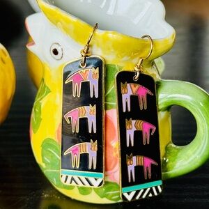 vintage Laurel Burch
"Hieroglyphic Cats" earrings